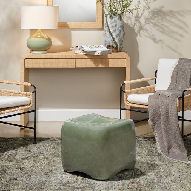 CUSHION CONCRETE STOOL, OLIVE