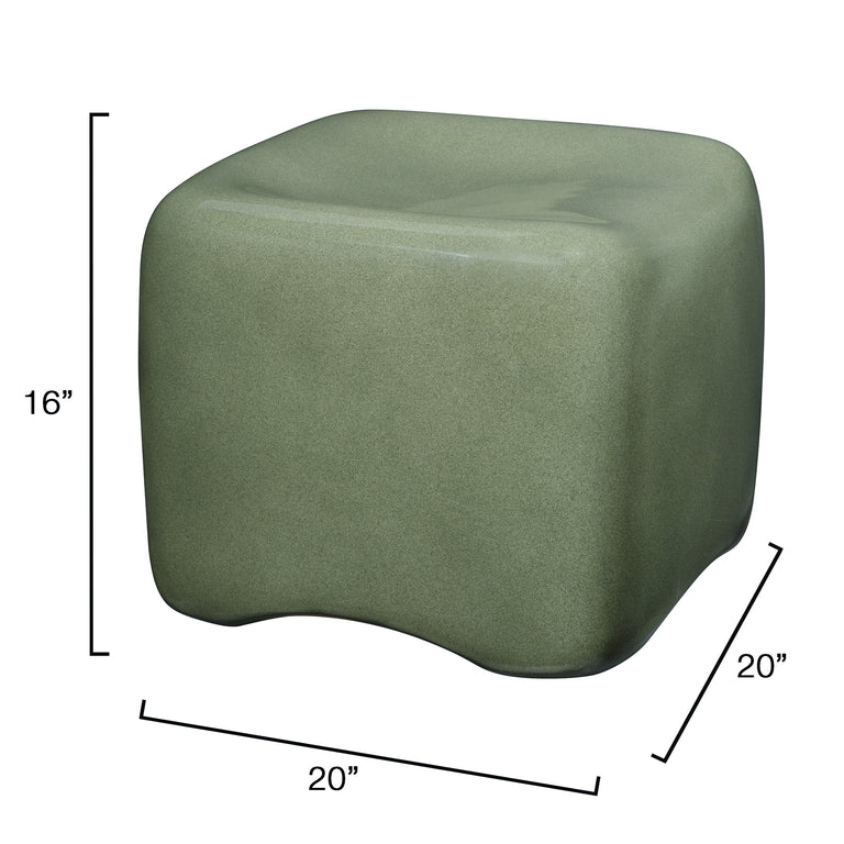 CUSHION CONCRETE STOOL, OLIVE
