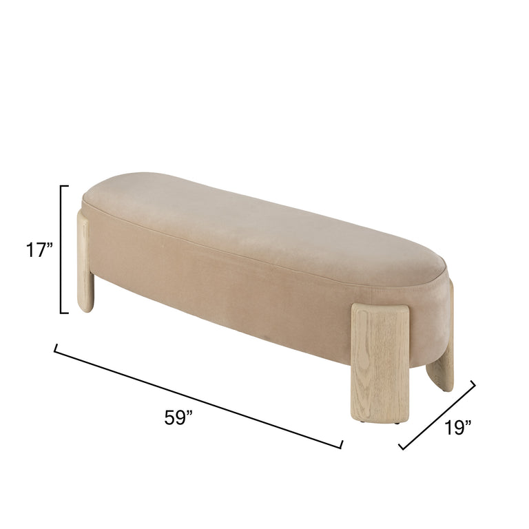 BENCH, EARL VELVET AND PALE OAK