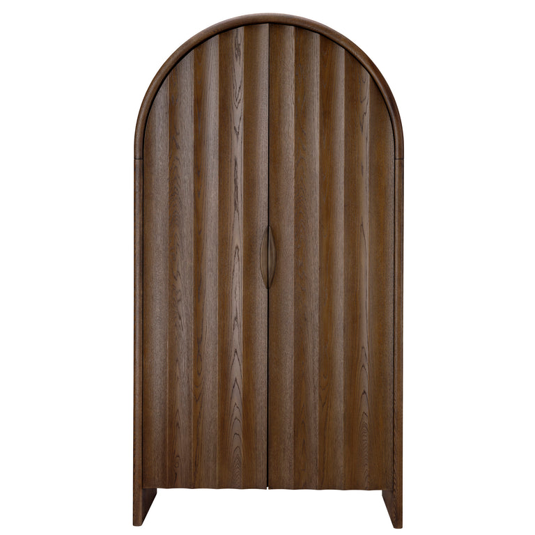 FLUTED ARCHED CABINET, SUGAR OAK