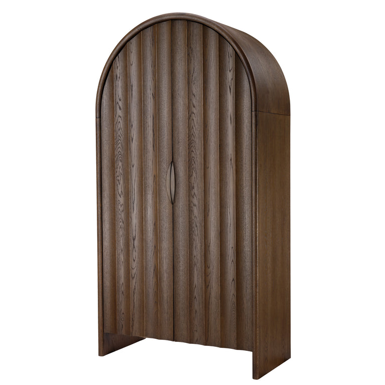 FLUTED ARCHED CABINET, SUGAR OAK