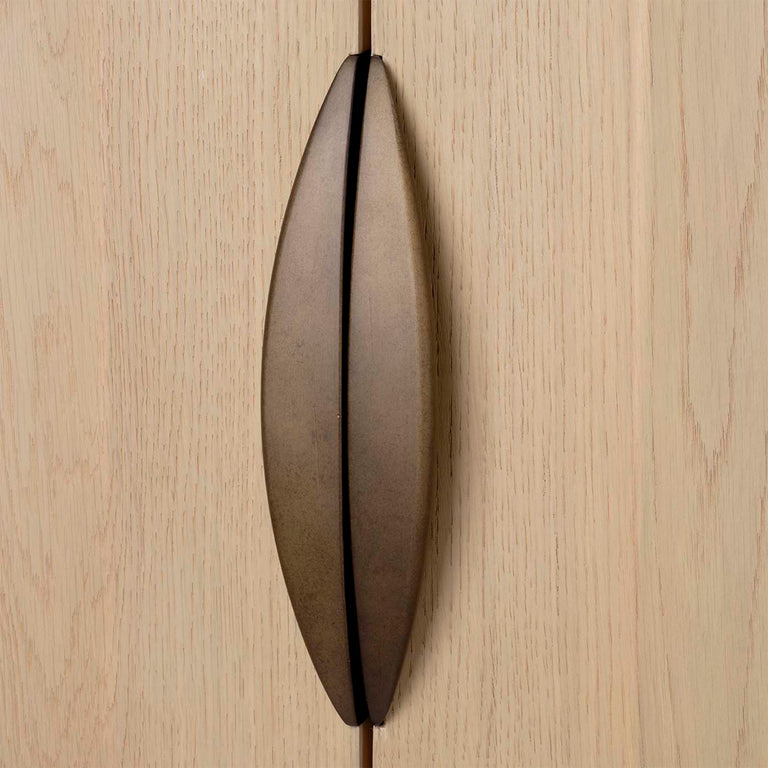 FLUTED ARCHED CABINET, PALE OAK