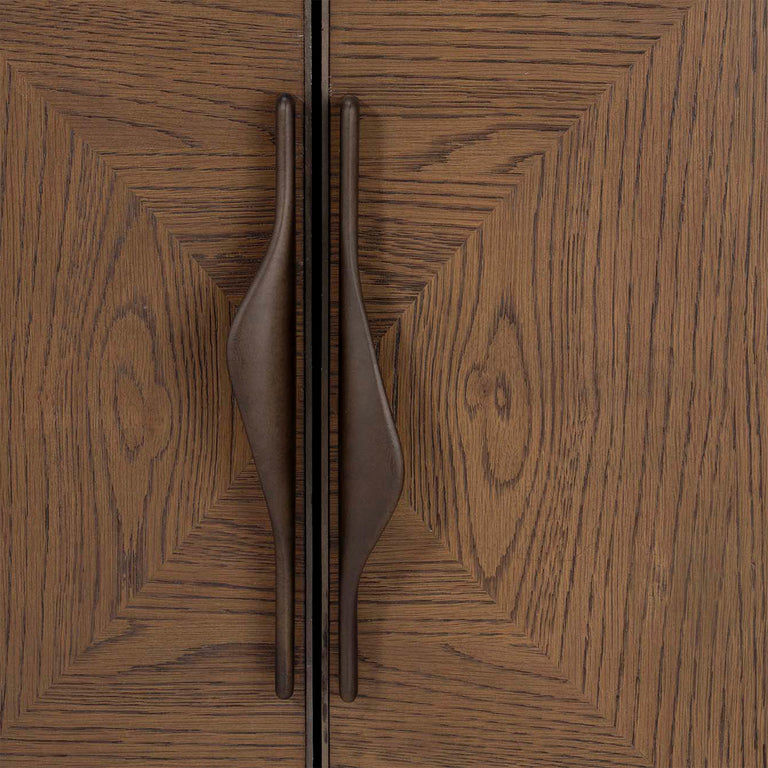 FOUR DOOR CREDENZA, SUGAR OAK