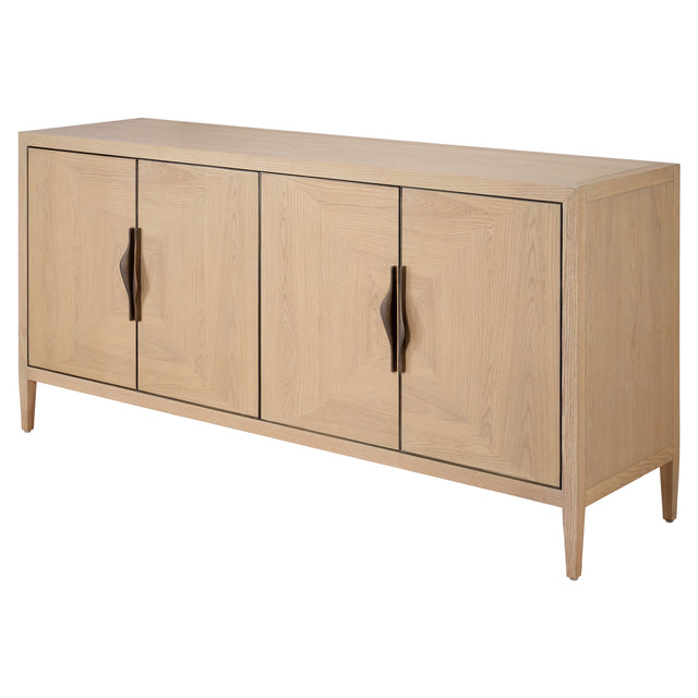 FOUR DOOR CREDENZA, PALE OAK