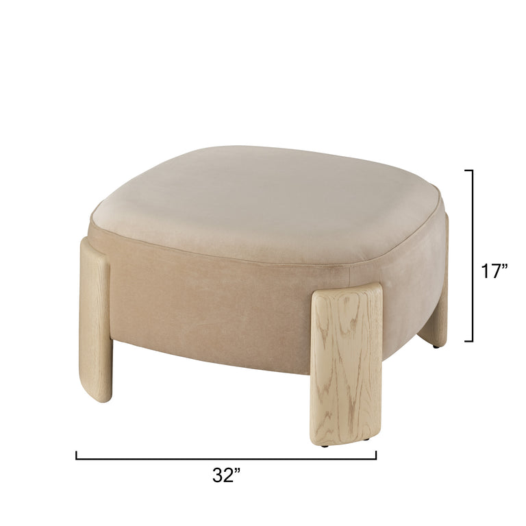 OTTOMAN, EARL VELVET AND PALE OAK