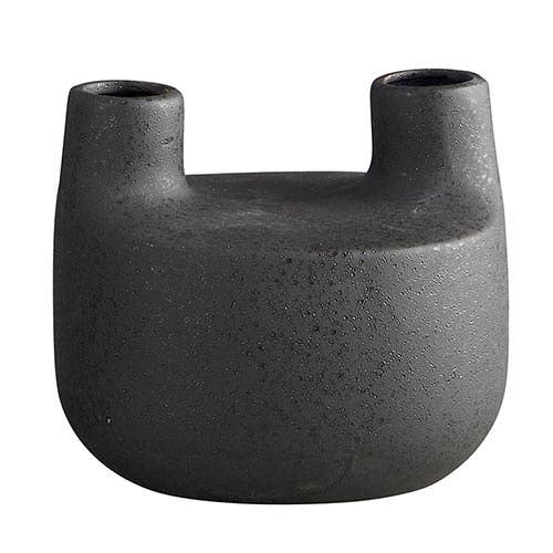 GREY DOUBLE FLUTE VASE | VASES