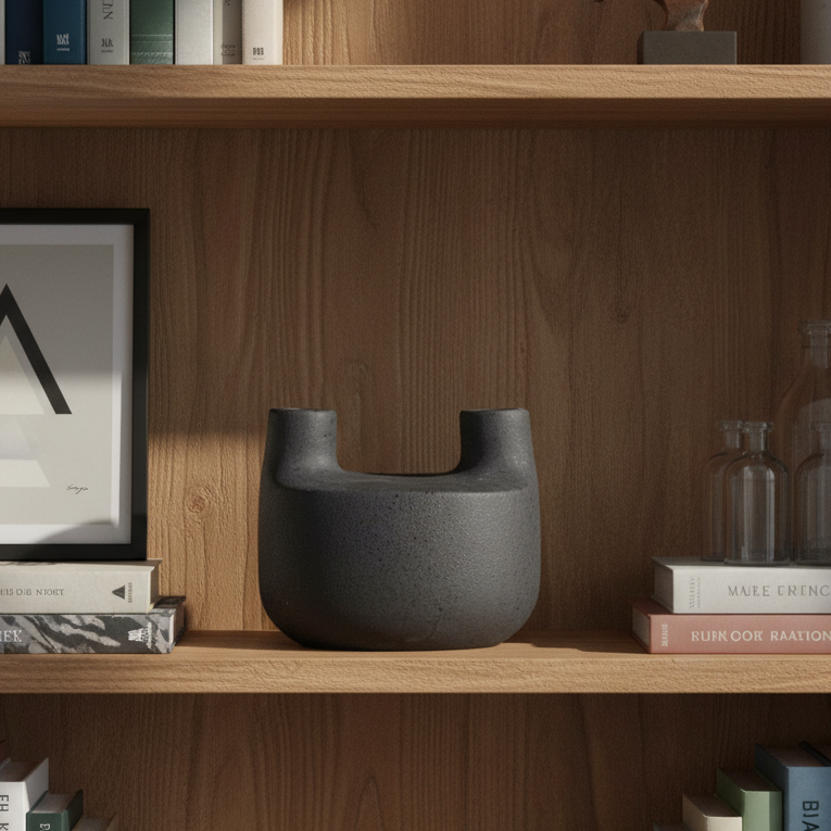 GREY DOUBLE FLUTE VASE | VASES