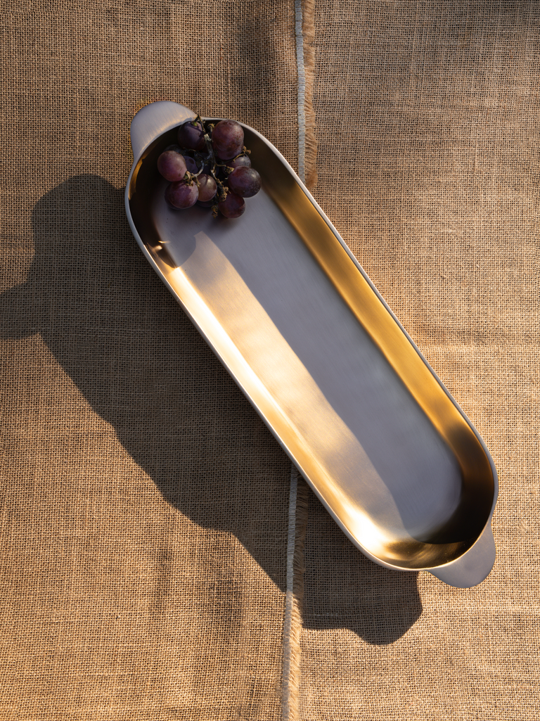 Stinson Antique Brass Long Trays - Set of 2