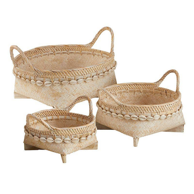 SHELL BASKETS WITH HANDLES | BASKETS