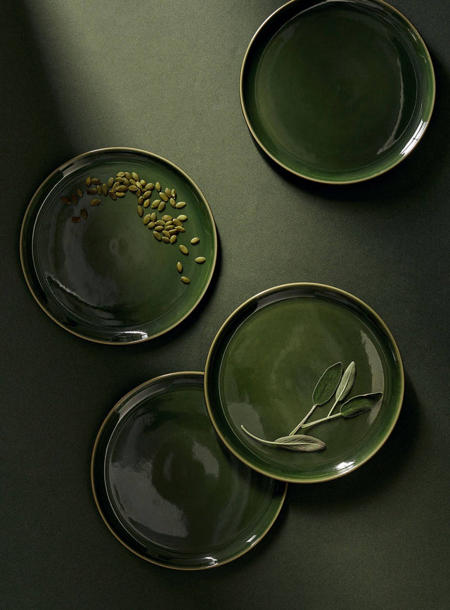HANDMADE STONEWARE FLAT SALAD/DINNER PLATE | EDAN 9.4" | KITCHEN
