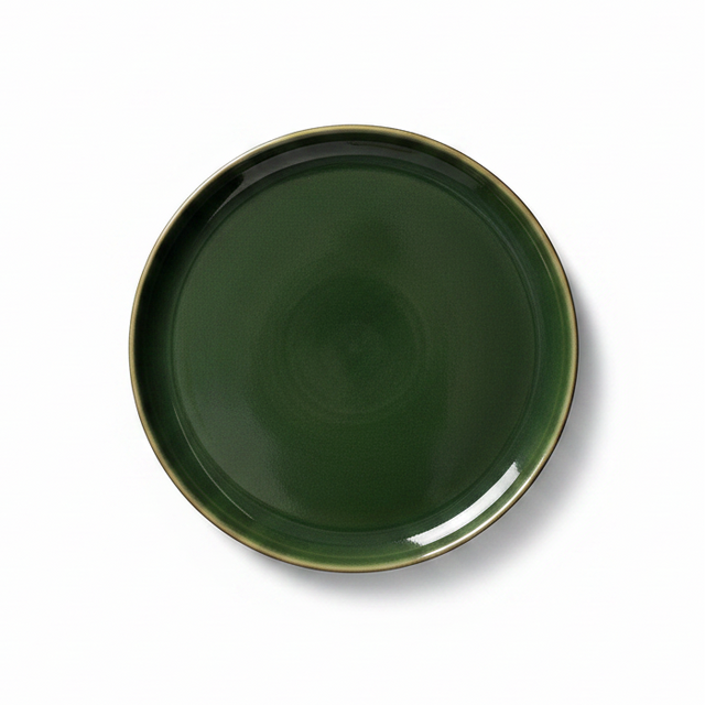 HANDMADE STONEWARE FLAT SALAD/DINNER PLATE | EDAN 9.4"