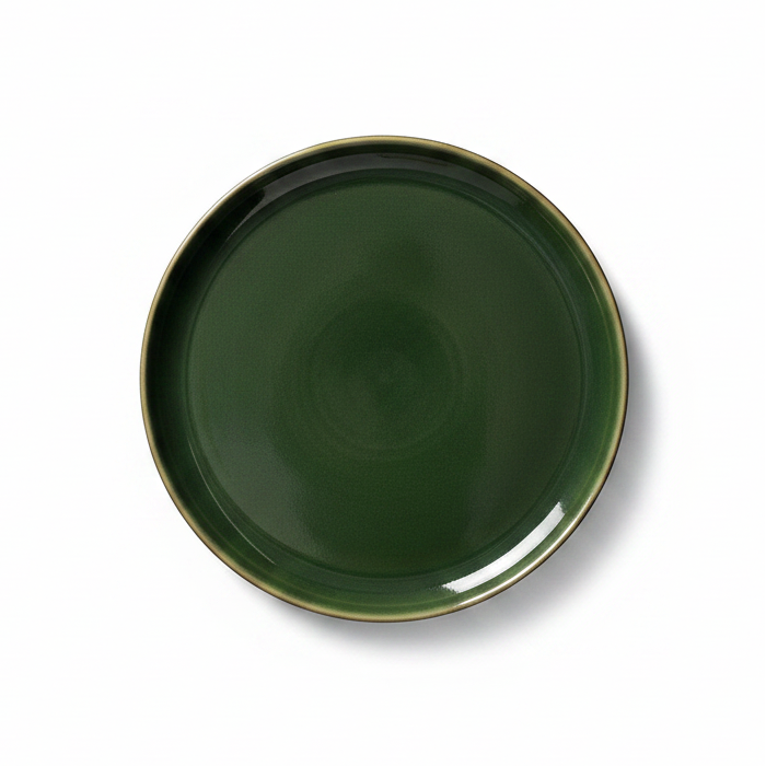 HANDMADE STONEWARE FLAT SALAD/DINNER PLATE | EDAN 9.4"