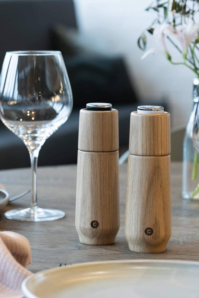 CHAMPAGNE OAK WOOD PEPPER GRINDER/SHAKER  6.5" | KITCHEN