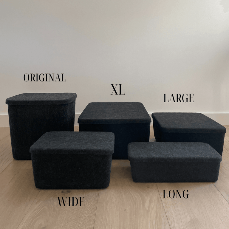 The Sculpted Bin - Large with Lid | Set of 3 | STORAGE