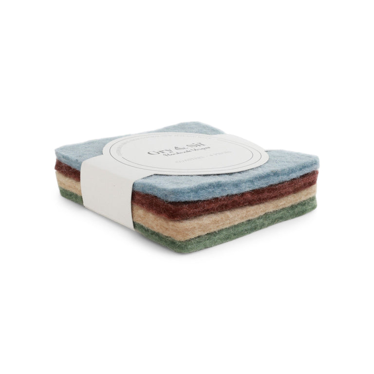 FELT COASTER SQUARES (NEPAL) | ENTERTAINING