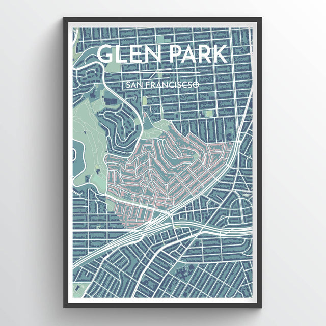 GLEN PARK, SF CITY MAP | ART PRINT