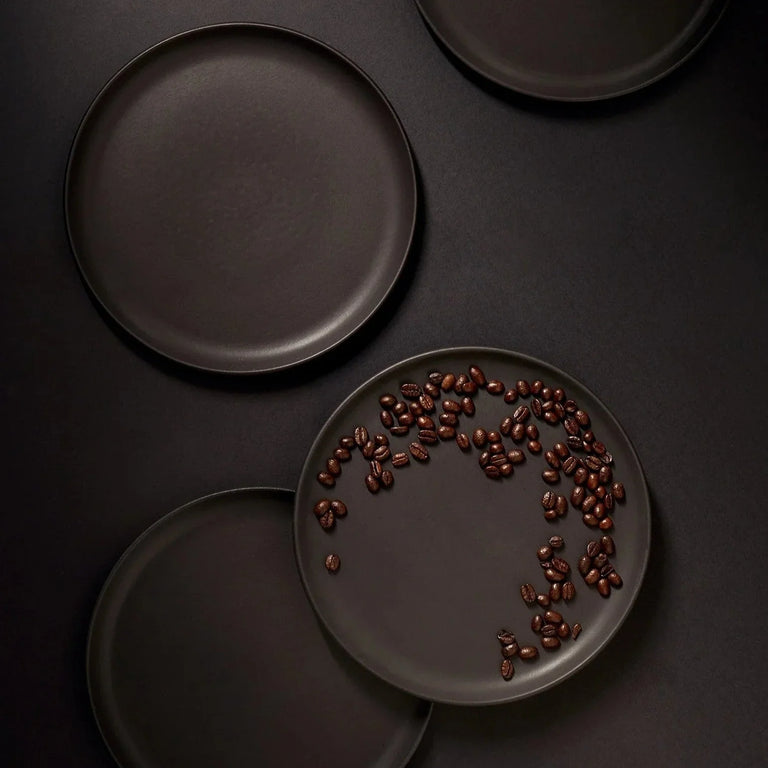 S/4 Tunisian Dinner Plate - Matte Black
