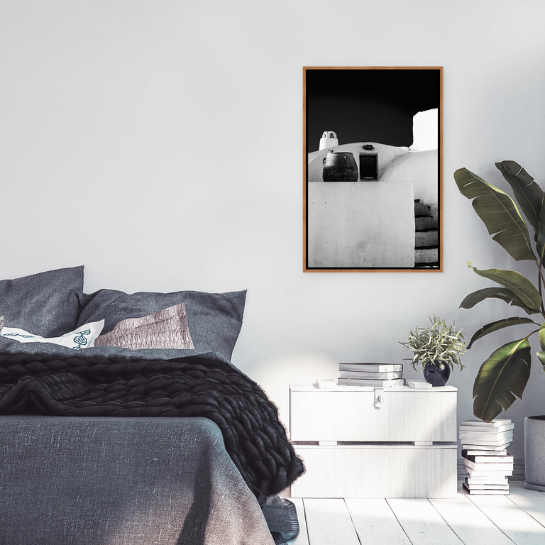 Santorini in BW Detail I by Alexandre Venancio | wall art stretched canvas