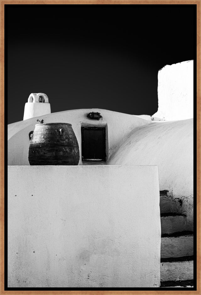 Santorini in BW Detail I by Alexandre Venancio | wall art stretched canvas
