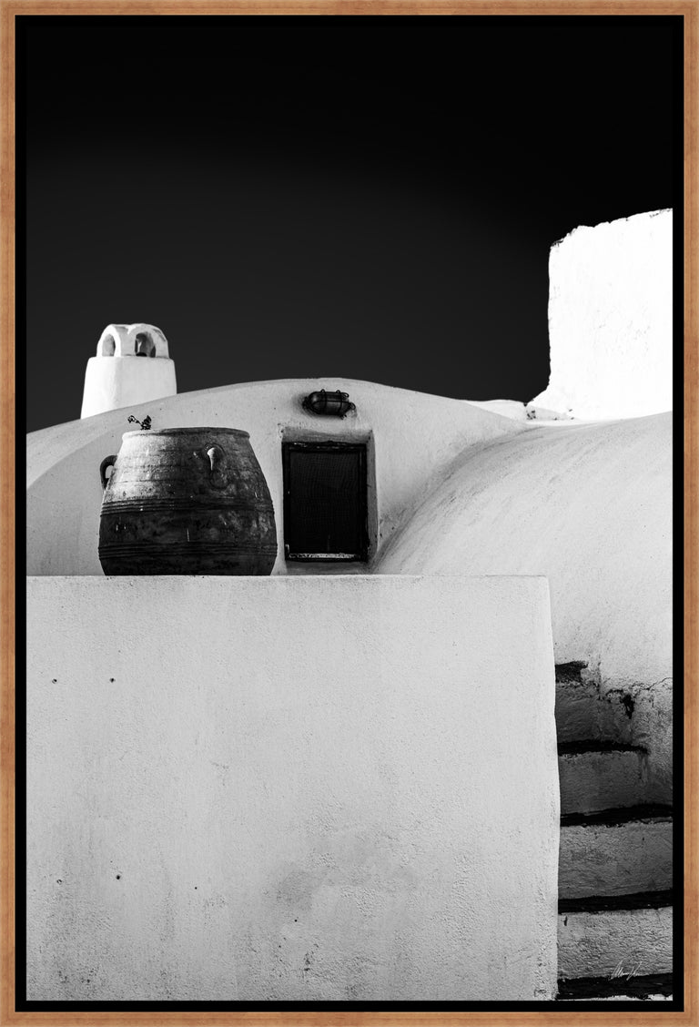Santorini in BW Detail I by Alexandre Venancio | wall art stretched canvas