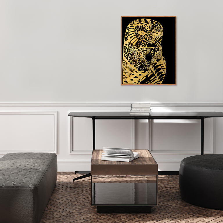 Owl in Black by Carey Moretti | stretched canvas wall art