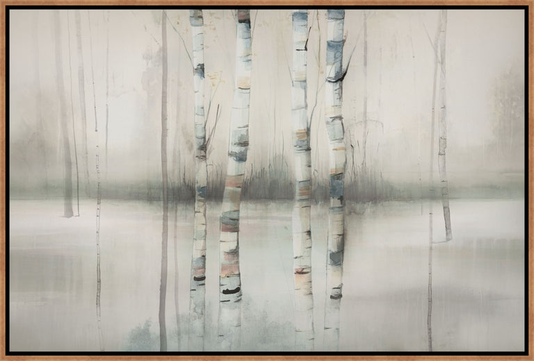 Snowy Birch Trees by D’Alessandro Leon | stretched canvas wall art