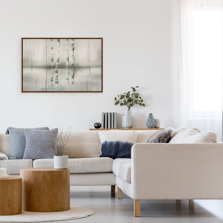 Snowy Birch Trees by D’Alessandro Leon | stretched canvas wall art
