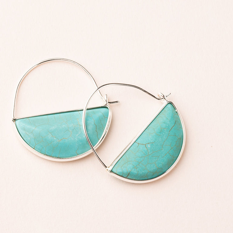 STONE PRISM HOOP EARRING -  TURQUOISE | JEWELRY