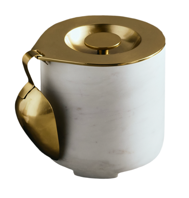COVA MARBLE ICE BUCKET WITH BRASS TOP AND SCOOP | ENTERTAINING | COCKTAILS
