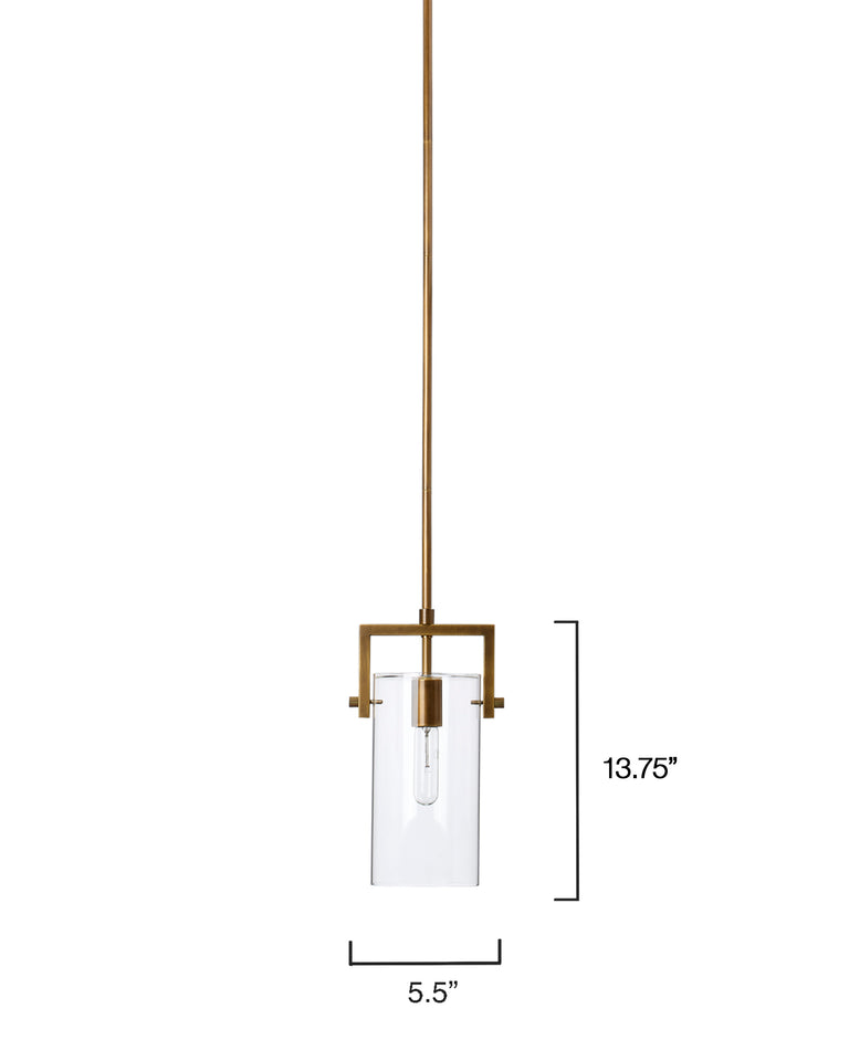 CAMBRAI BRASS & GLASS PENDANT, SMALL