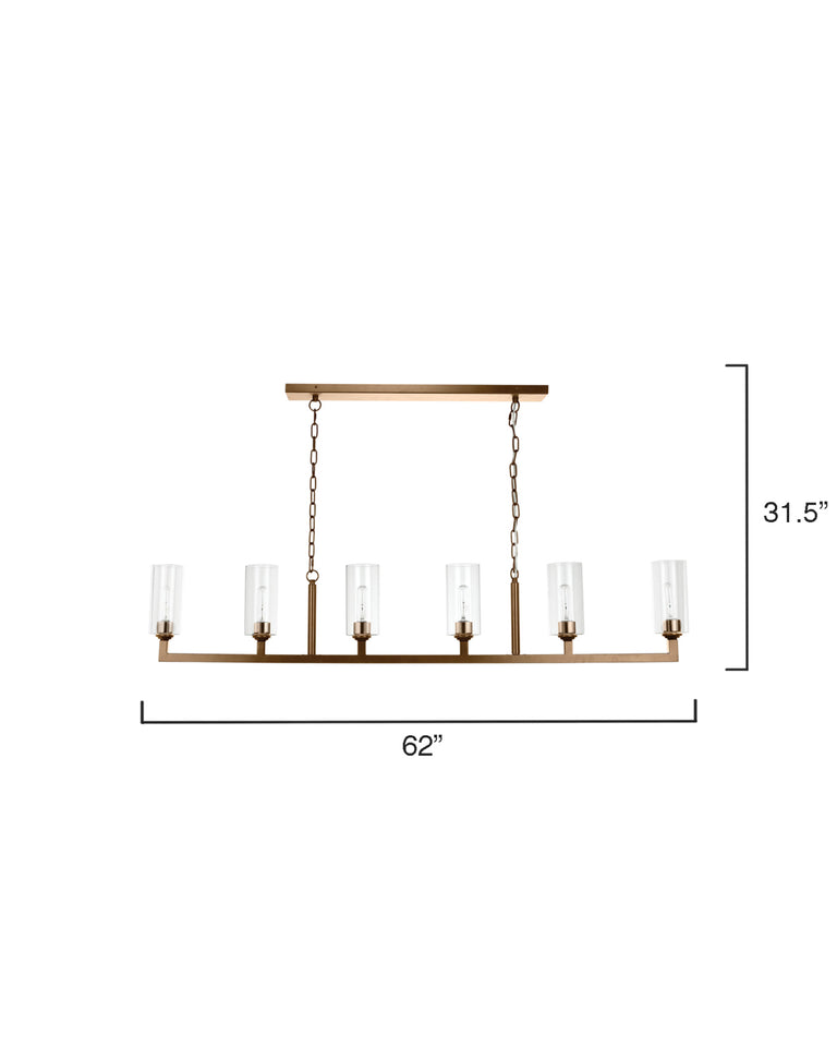 LINEAR 6 LIGHT CHANDELIER