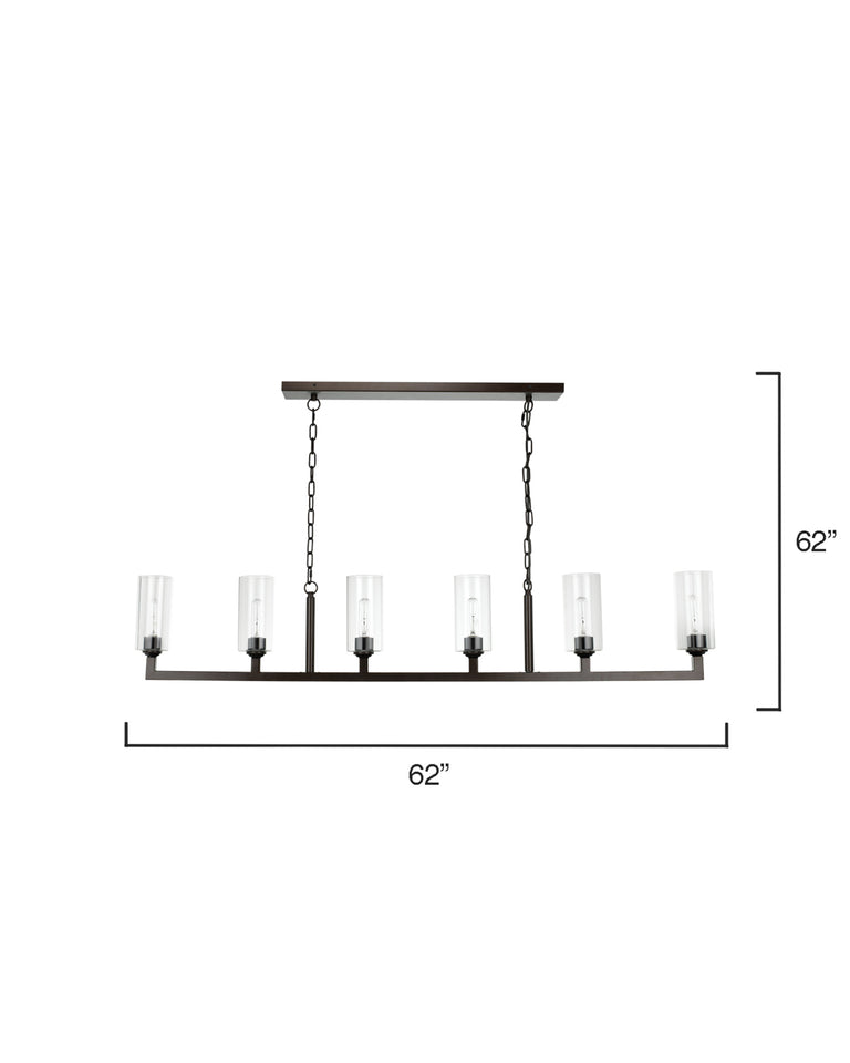 LINEAR 6 LIGHT CHANDELIER