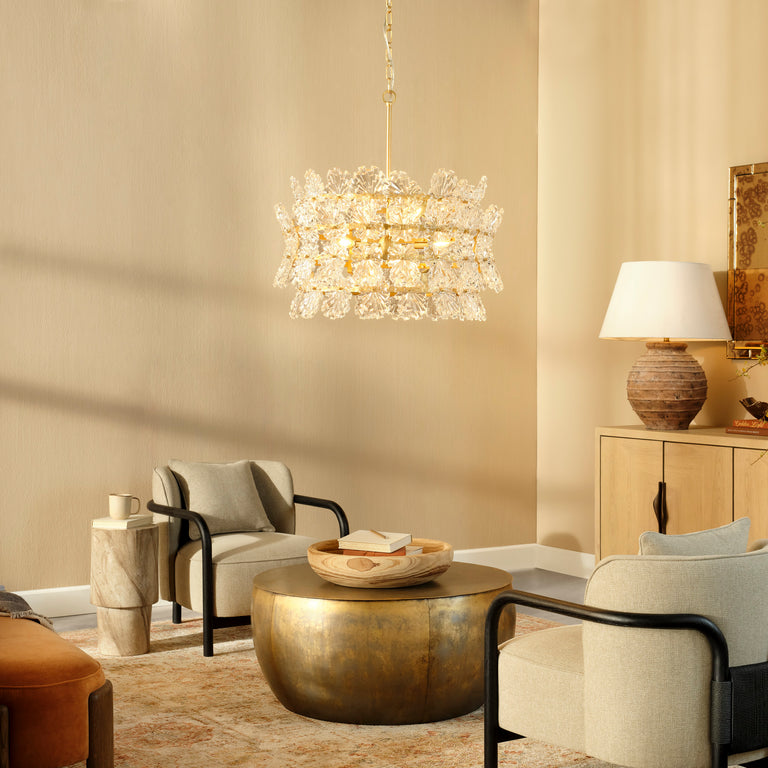 CHANDELIER, MOLDED GLASS