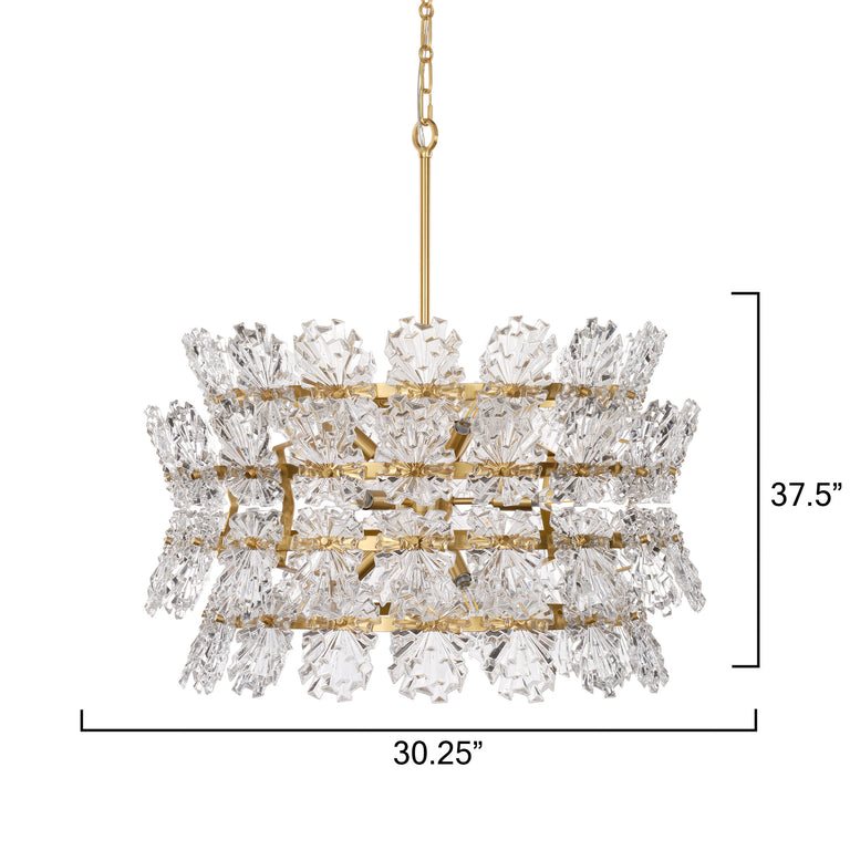 CHANDELIER, MOLDED GLASS