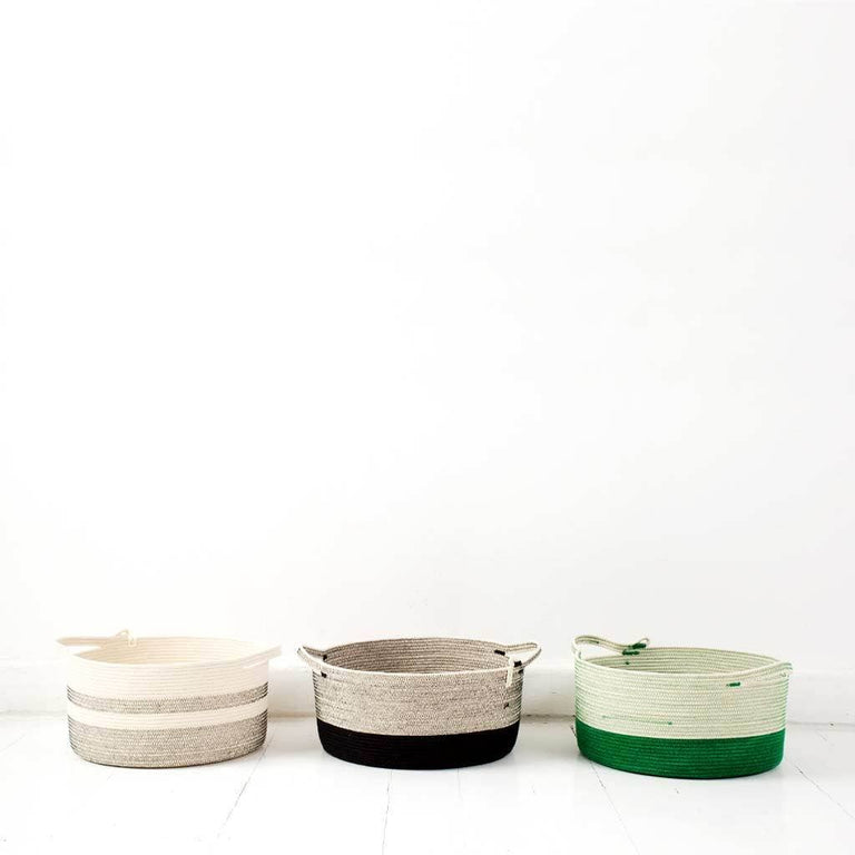 HANDLE BASKET - STITCHED BLACK | ORGANIC SOUTH AFRICAN COTTON CRAFT