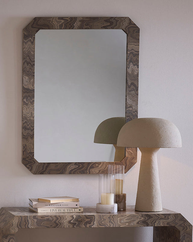 RAVINE MIRROR, SAND VENEER