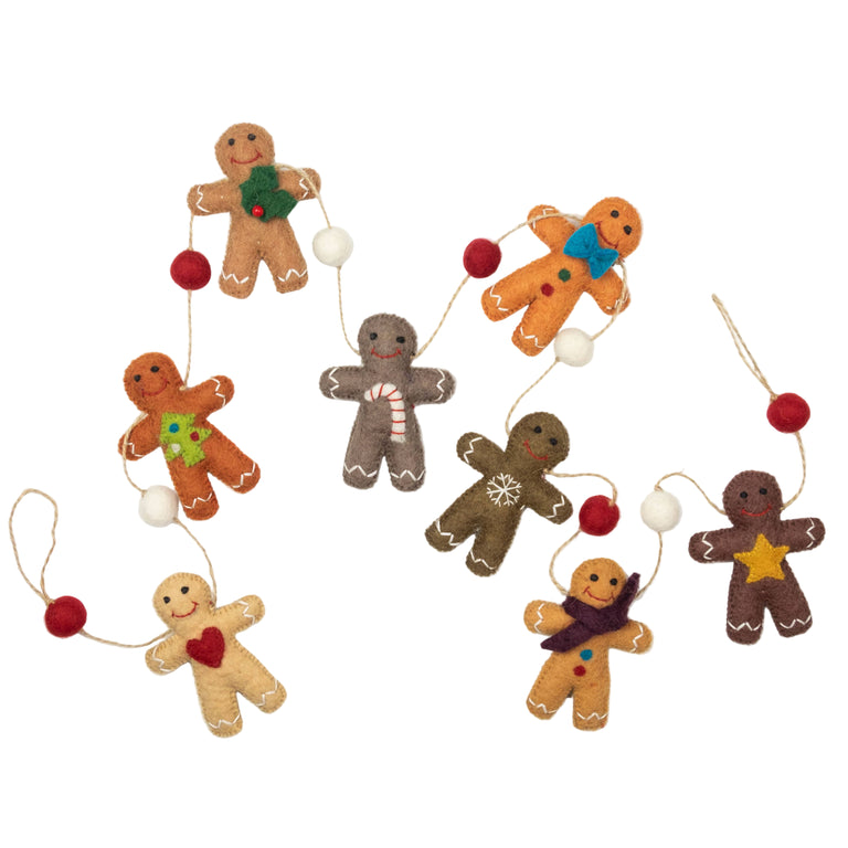 FELT GINGERBREAD MAN GARLAND | HOLIDAY