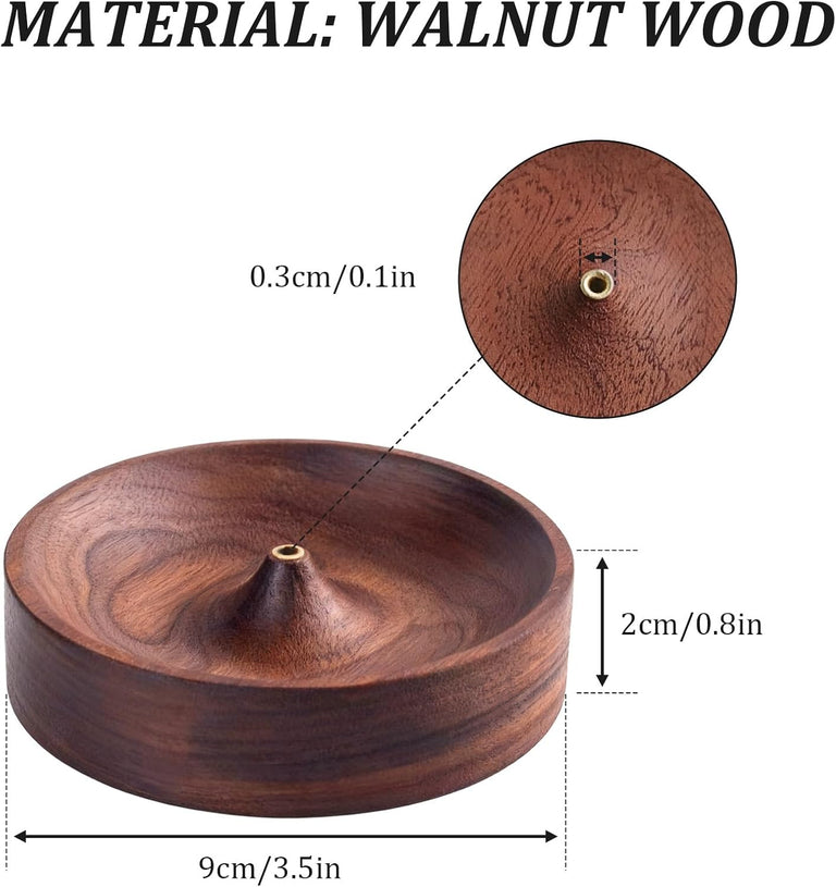 BLACK WALNUT DISC INCENSE HOLDER