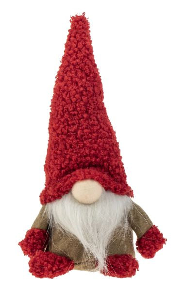 EARTHY SANTA with RED FUZZY HAT