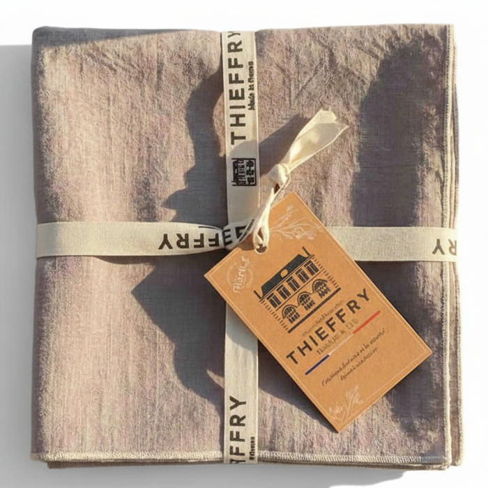 THIEFFRY CONTRAST TRIM NAPKIN, BISQUE | TABLETOP : TEXTILES : TABLE LINENS