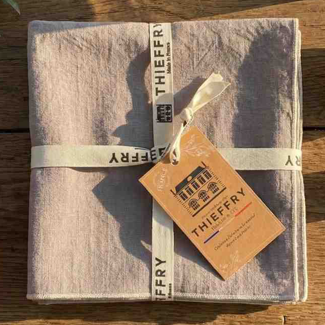 THIEFFRY CONTRAST TRIM NAPKIN, BISQUE | TABLETOP : TEXTILES : TABLE LINENS