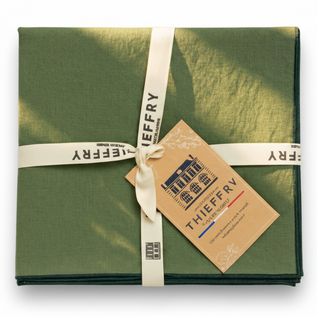 THIEFFRY CONTRAST TRIM NAPKIN, OLIVE | TABLETOP : TEXTILES : TABLE LINENS