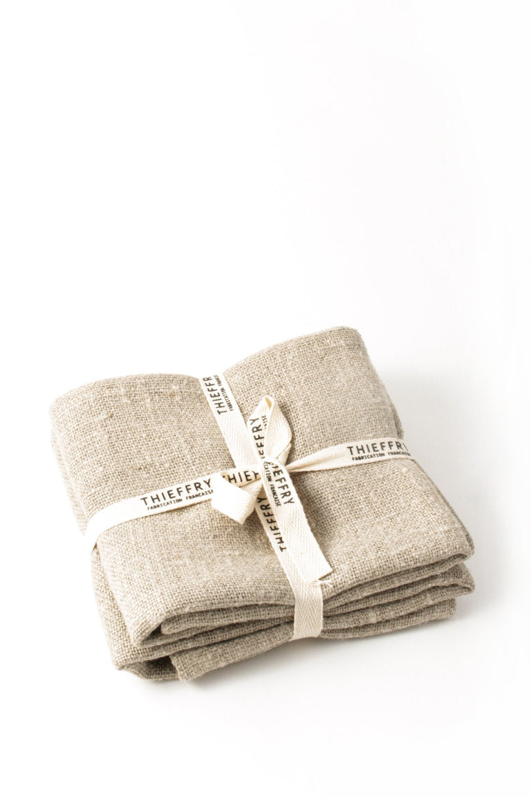 THIEFFRY BELGIAN LINEN DISHTOWELS, RAW NATURAL, SET OF 2 | 