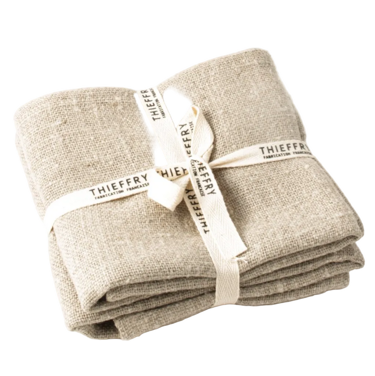THIEFFRY BELGIAN LINEN DISHTOWELS, RAW NATURAL, SET OF 2 | 