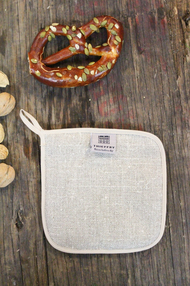 THIEFFRY BELGIAN LINEN POTHOLDER, RAW NATURAL | 