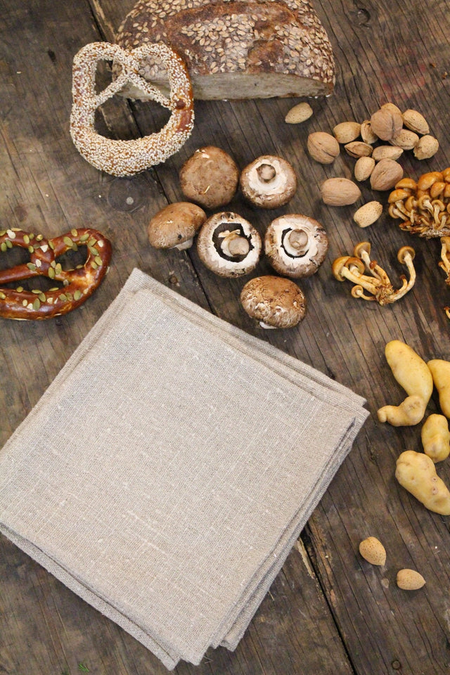 THIEFFRY BELGIAN LINEN NAPKINS, RAW NATURAL, SET OF 4 | 