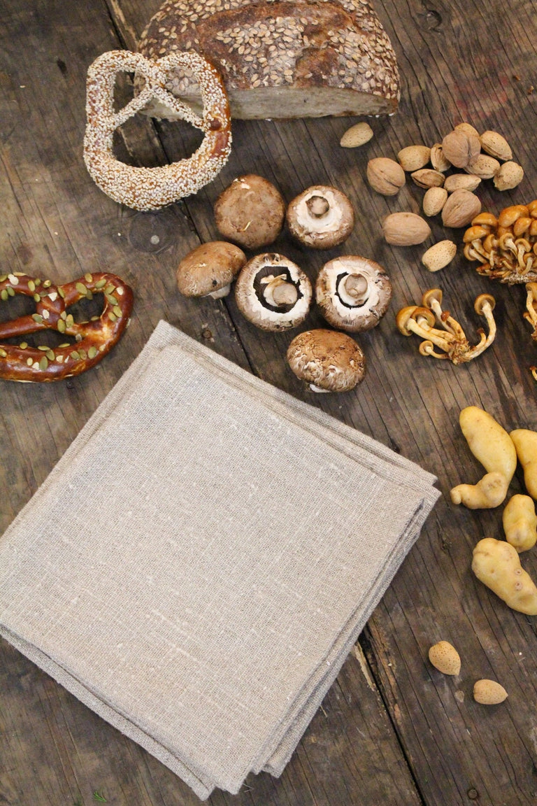 THIEFFRY BELGIAN LINEN NAPKINS, RAW NATURAL, SET OF 4 | 