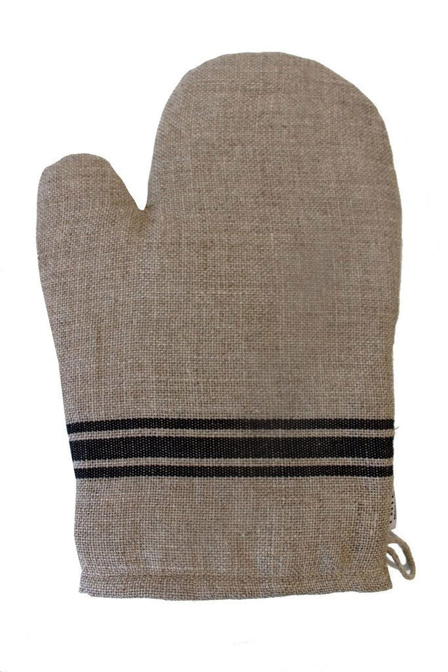 THIEFFRY BELGIAN LINEN OVEN MITT, BLACK | 