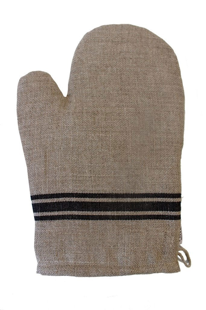 THIEFFRY BELGIAN LINEN OVEN MITT, BLACK | 