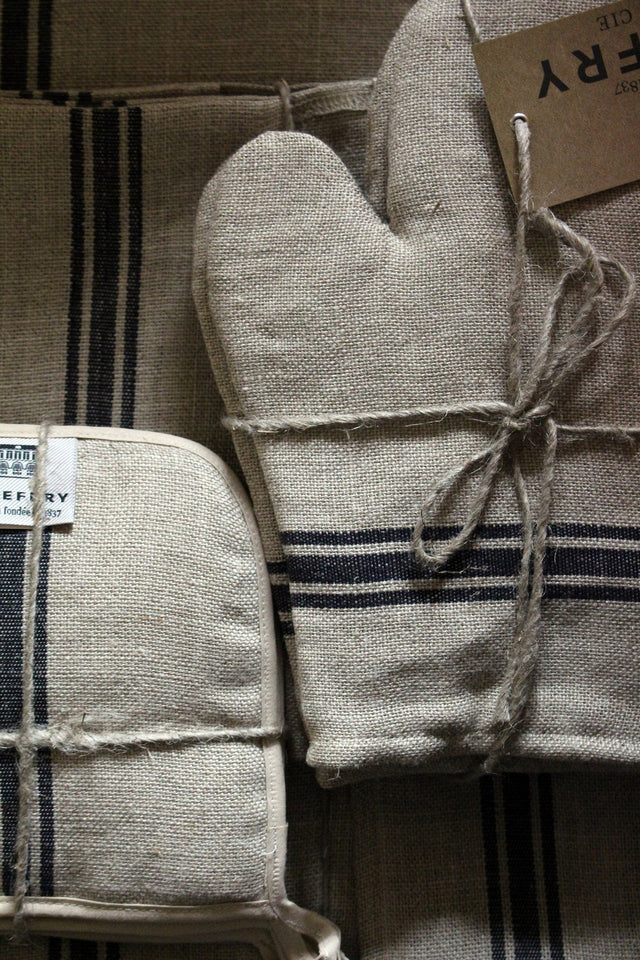 THIEFFRY BELGIAN LINEN OVEN MITT, BLACK | 